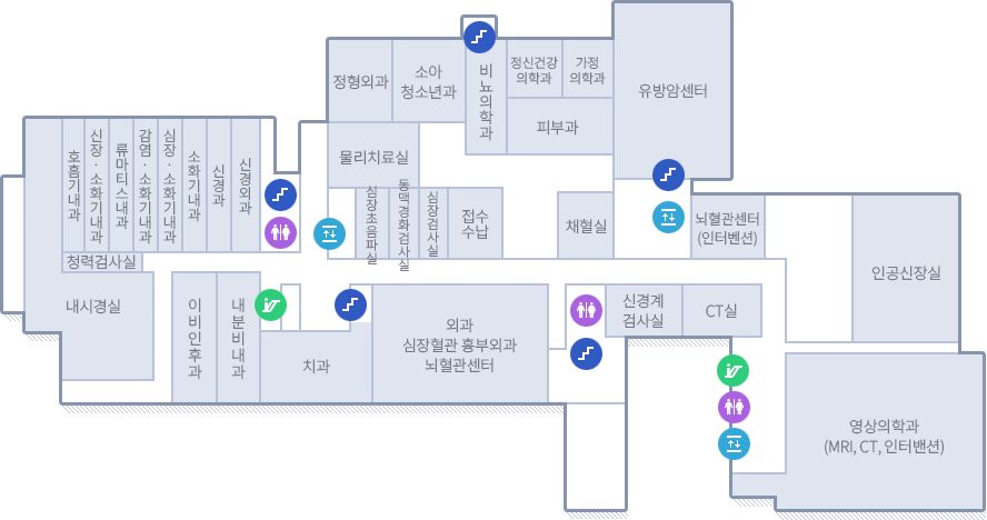 원자력병원 2층 위치안내도