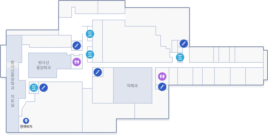원자력병원 지하1층 위치안내도